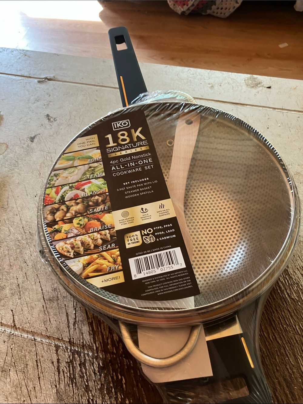 18K Signature Gold Nonstick Frying Pan - Black/Gold
